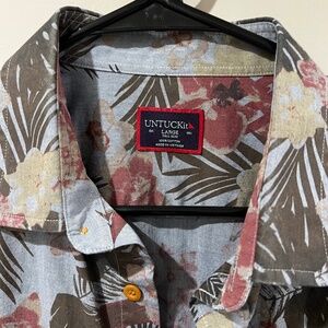 Chambray floral button down